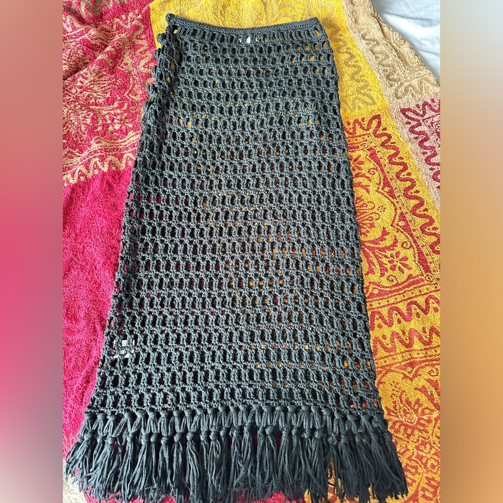 Superdown NWOT Misty Crochet Midi Skirt Black 🖤 Small - Picture 5 of 16